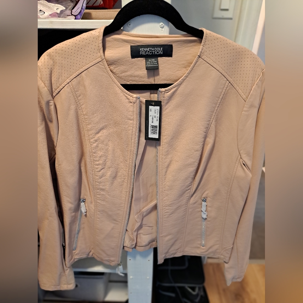 Champagne leather jacket